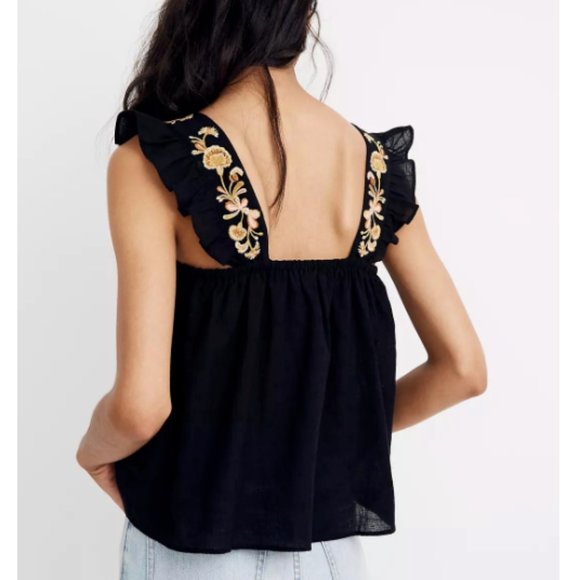 Madewell Floral Embroidered Strap Top - Picture 2 of 6